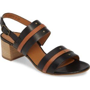 Paul Green Vicky Slingback Sandal In Black Cuoio Leather